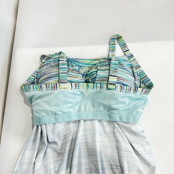 Lands' End Blouson Tummy Hiding Tankini Top Swimsuit Adjustable Straps Sz 16 DD - Picture 9 of 14